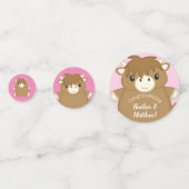 Schotse Koe Baby shower roze Confetti (Voorkanten)