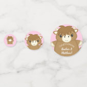 Schotse Koe Baby shower roze Confetti (Achterkanten)