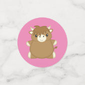 Schotse Koe Baby shower roze Confetti (Kleine voorkant)