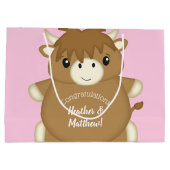 Schotse Koe Baby shower roze Groot Cadeauzakje (Achterkant)