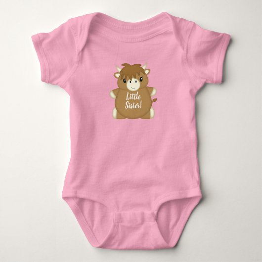 Schotse Koe Baby shower roze Romper (Voorkant)