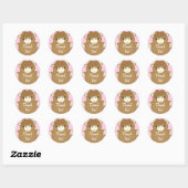 Schotse Koe Baby shower roze Ronde Sticker (Vel)