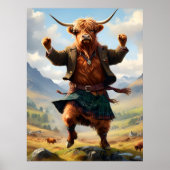 Schotse koe die de Highland Fling danst, Poster (Voorkant)