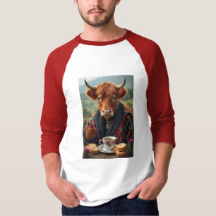 Schotse Koe met thee t-shirt
