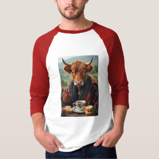Schotse Koe met thee t-shirt