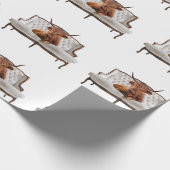 Schotse Koe over Sofa Wrapping Paper Cadeaupapier (Hoek)