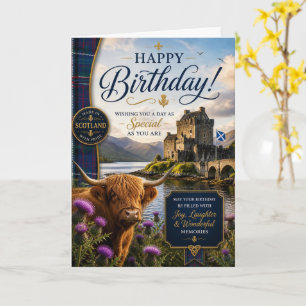 Schotse Koe Verjaardagskaart Made in Scotland Kaart