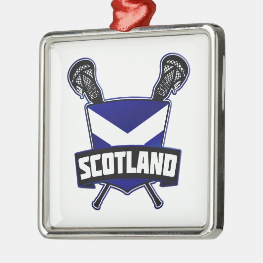 Schotse Lacrosse Logo Metalen Ornament (Links)