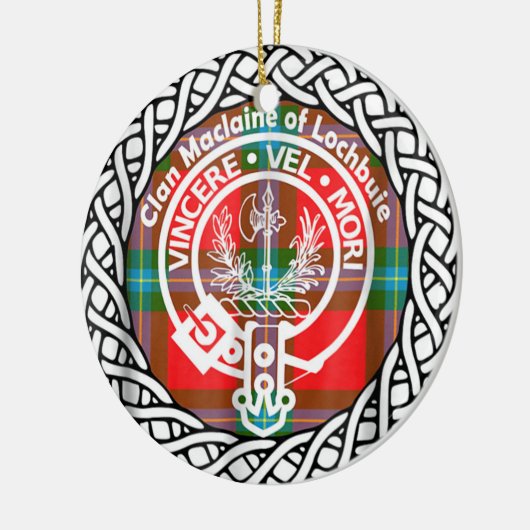 Schotse lan Maclaine van Lochbuie Tartan en Cres Keramisch Ornament (Links)