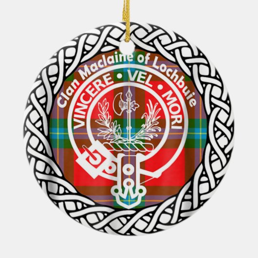 Schotse lan Maclaine van Lochbuie Tartan en Cres Keramisch Ornament (Achterkant)