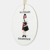 Schotse Lassie - Tenordrum Keramisch Ornament (Links)