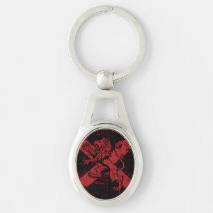 Schotse Leeuw Rampant Sleutelhanger Rood & Zwart
