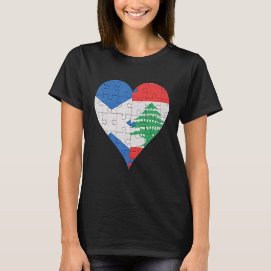 Schotse Libanese Vlag Hart T-shirt (Voorkant)