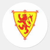 Schotse Lion Rampant Ronde Sticker (Voorkant)