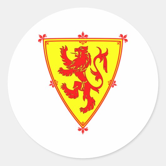 Schotse Lion Rampant Ronde Sticker (Voorkant)