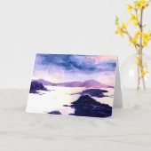 Schotse Loch aquarel schilderij Groeten Kaart (Gele Bloem)