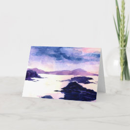 Schotse Loch aquarel schilderij Groeten Kaart