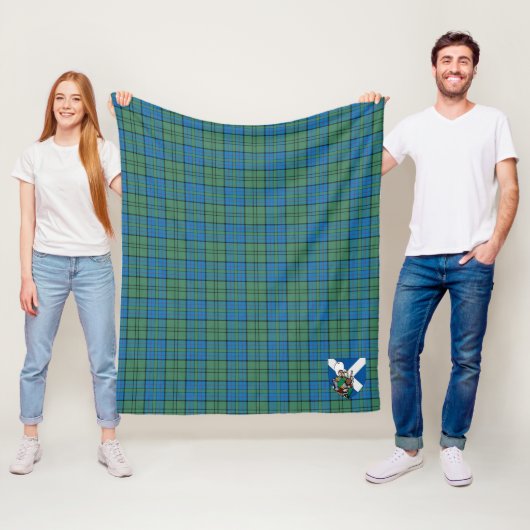 Schotse Lockhart Oude Tartan Plaid Fleece Deken (In situ)