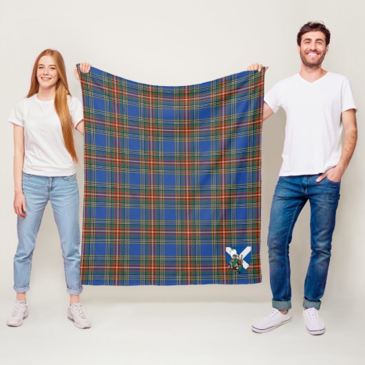 Schotse MacBeth Oude Tartan Plaid Fleece Deken (In situ)