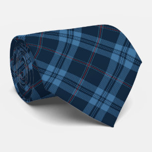 Schotse marine blauw tartan patroon stropdas