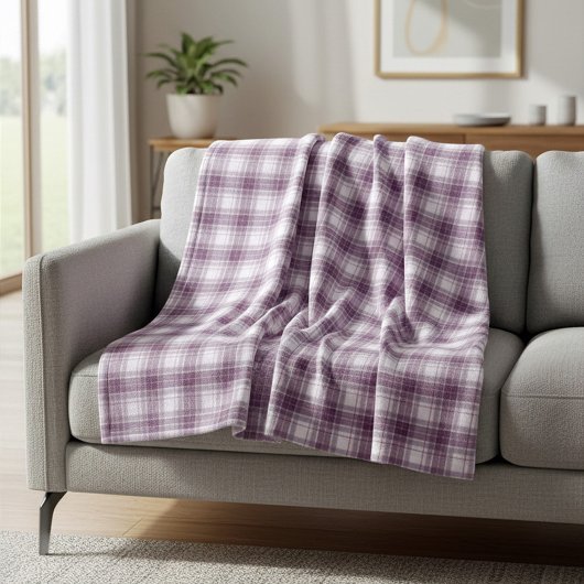 Schotse Mauve Heritage Plaid Fleece Deken