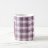 Schotse Mauve Heritage Plaid Monogram Koffiemok (Center)