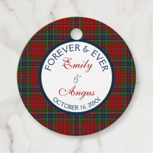 Schotse McLean MacLean Tartan Bruiloft Save a Date Bedankjes Labels