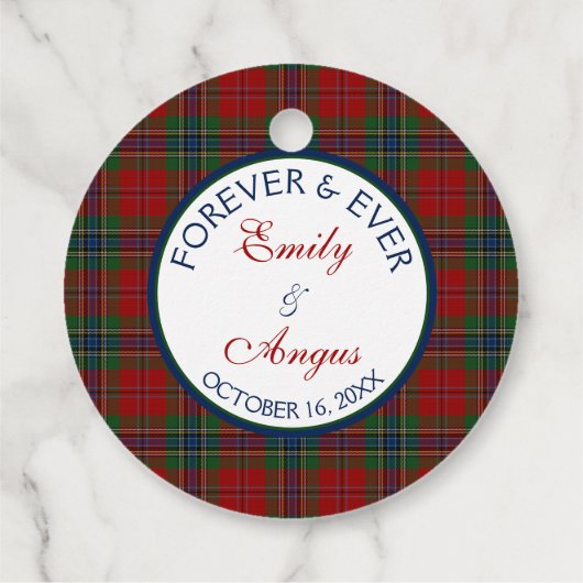 Schotse McLean MacLean Tartan Bruiloft Save a Date Bedankjes Labels (Achterkant)