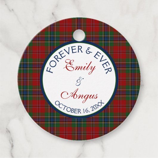 Schotse McLean MacLean Tartan Bruiloft Save a Date Bedankjes Labels (Voorkant)