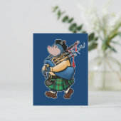 Schotse mole van Kintyre die marcheert met Bagpipe Briefkaart (Staand voorkant)