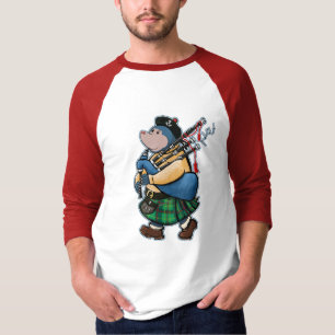 Schotse mole van Kintyre die marcheert met Bagpipe T-shirt
