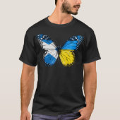 Schotse Oekraïense vlag Butterfly Schotland Oekraï T-shirt (Voorkant)