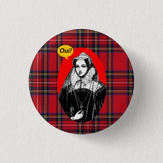 Schotse Onafhankelijkheid Mary Queen of Scots Tart Ronde Button 3,2 Cm (Voorkant)