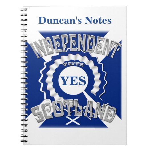 Schotse onafhankelijkheid notitieboek (Voorkant)