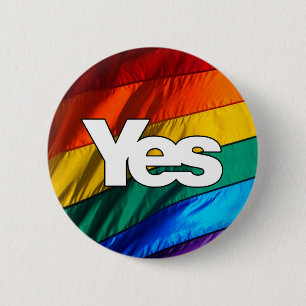 Schotse onafhankelijkheid - Regenboog Ja Badge Ronde Button 5,7 Cm