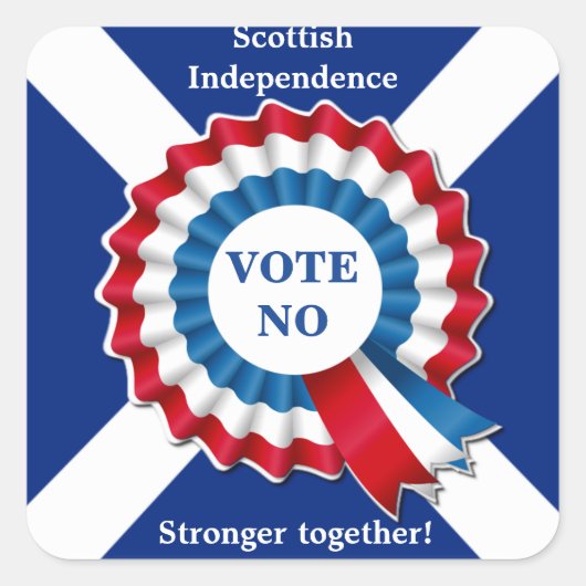 Schotse Onafhankelijkheidscampagne Stemming NEE Vierkante Sticker (Voorkant)