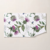 Schotse Paarse Thistle Waterverf Bad Handdoek (Handdoek)