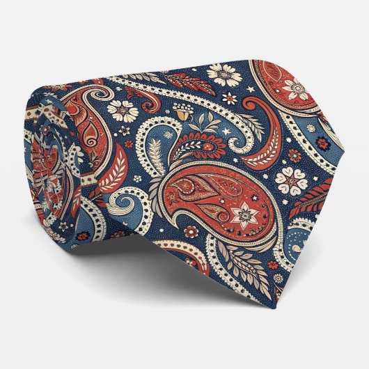 Schotse Paisley bandana Stropdas (Opgerold)