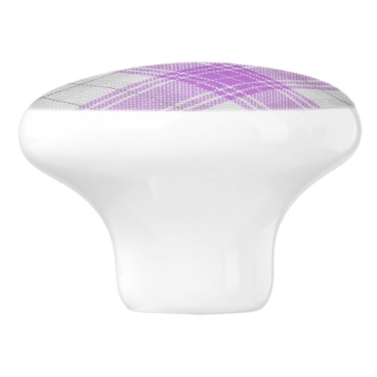  schotse patroon tartan paarse textuur keramische knop (Zijkant)