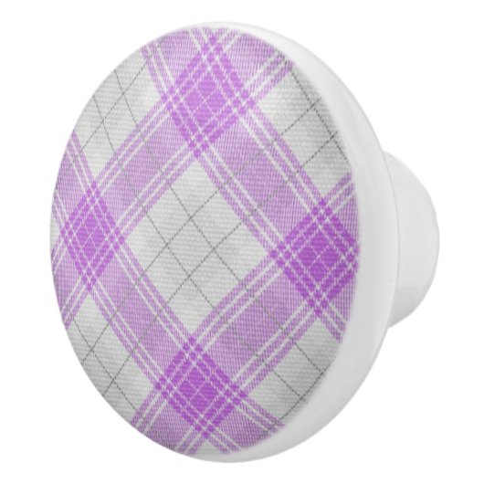  schotse patroon tartan paarse textuur keramische knop (Rechts)