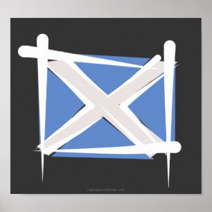 Schotse penseelvlag poster