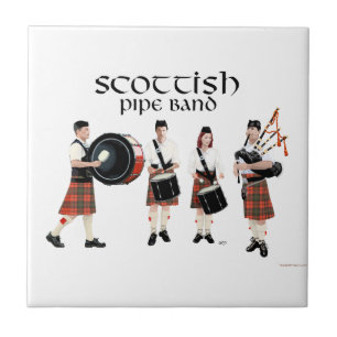 Schotse Pipe Band - Rode Kilts Tegeltje