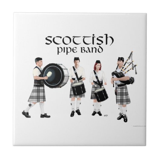 Schotse Pipeband Tegeltje (Voorkant)