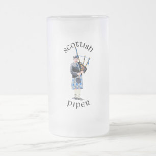 Schotse Piper - Blauw Matglas Bierpul