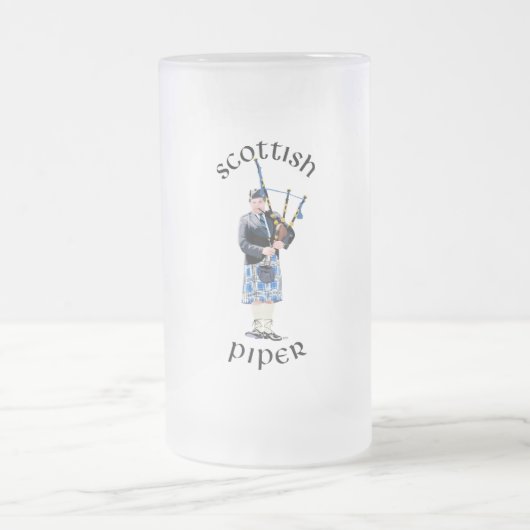Schotse Piper - Blauw Matglas Bierpul (Center)