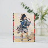 Schotse piper, de zwaai van de kilt briefkaart (Staand voorkant)