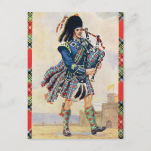 Schotse piper, de zwaai van de kilt briefkaart