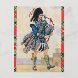 Schotse piper, de zwaai van de kilt briefkaart