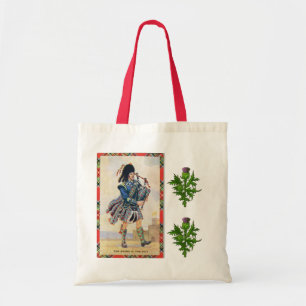 Schotse piper, de zwoerd van de kilt tote bag