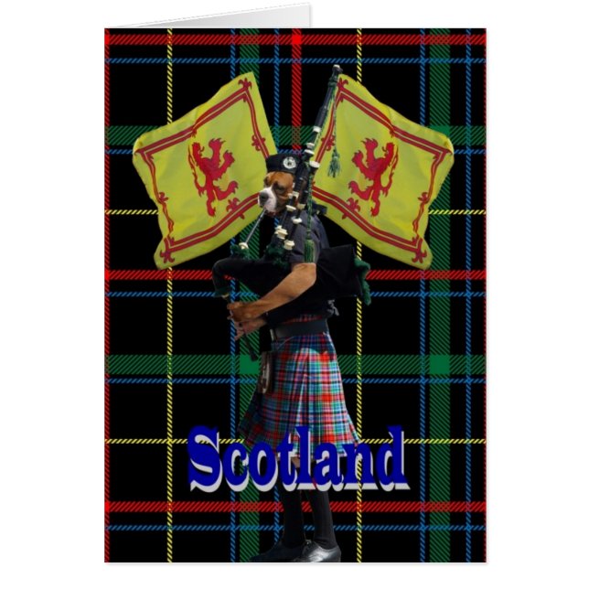 Schotse piper op tartan (Voorkant)